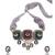 Trendy Red Green And Grey Necklace Set