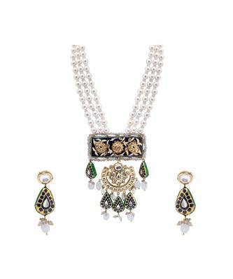 Chic Green Red And Gold Necklace Set 2