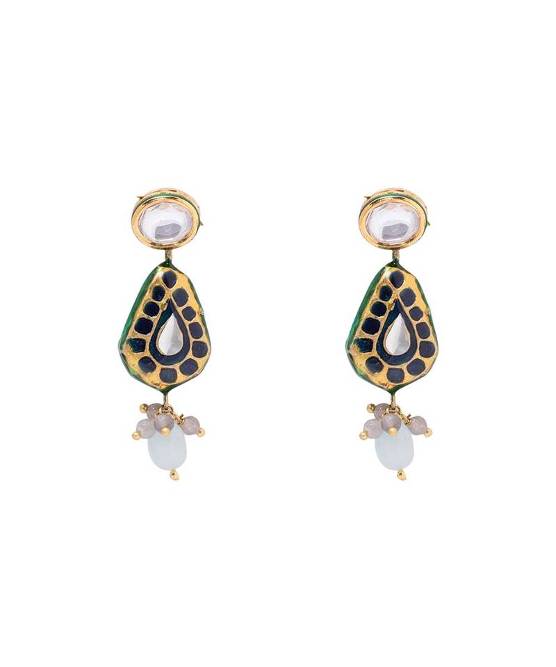 Chic Green Red And Gold Necklace Set