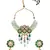 Green kundan Yellow Gold Brass   Necklace &  Pair of Earring