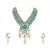 Green kundan Yellow Gold Brass   Necklace &  Pair of Earring