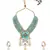 Green kundan Yellow Gold Brass   Necklace &  Pair of Earring