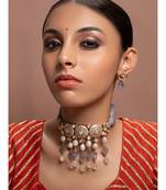 Elite Grey And Pink Necklace Set