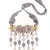 Grey kundan Yellow Gold Brass   Necklace &  Pair of Earring
