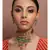 Green kundan Yellow Gold Brass   Necklace &  Pair of Earring