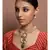 White kundan Yellow Gold Brass   Necklace &  Pair of Earring