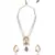 White kundan Yellow Gold Brass   Necklace &  Pair of Earring