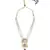 White kundan Yellow Gold Brass   Necklace &  Pair of Earring