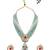 Green kundan Yellow Gold Brass   Necklace &  Pair of Earring