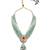 Green kundan Yellow Gold Brass   Necklace &  Pair of Earring