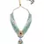 Green kundan Yellow Gold Brass   Necklace &  Pair of Earring