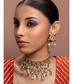 Lush White Green And Blue Necklace Set