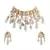 White kundan Yellow Gold Brass   Necklace &  Pair of Earring