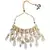 White kundan Yellow Gold Brass   Necklace &  Pair of Earring