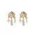 White kundan Yellow Gold Brass   Necklace &  Pair of Earring