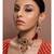 Red kundan Yellow Gold Brass   Necklace &  Pair of Earring