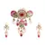 Red kundan Yellow Gold Brass   Necklace &  Pair of Earring