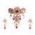 Red kundan Yellow Gold Brass   Necklace &  Pair of Earring