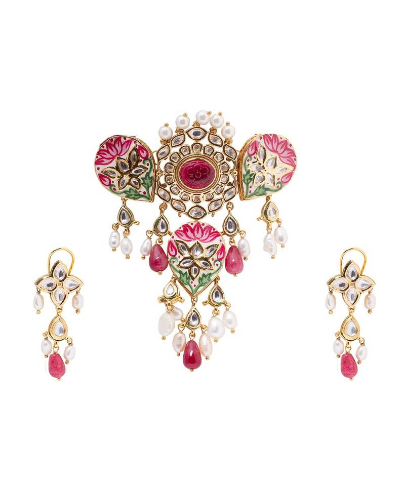 Elegant Red And Gold Cluster Earrings