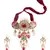 Red kundan Yellow Gold Brass   Necklace &  Pair of Earring