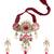 Red kundan Yellow Gold Brass   Necklace &  Pair of Earring