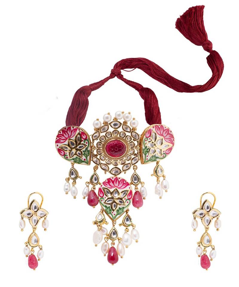 Elegant Red And Gold Cluster Earrings