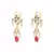 Red kundan Yellow Gold Brass   Necklace &  Pair of Earring