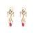 Red kundan Yellow Gold Brass   Necklace &  Pair of Earring