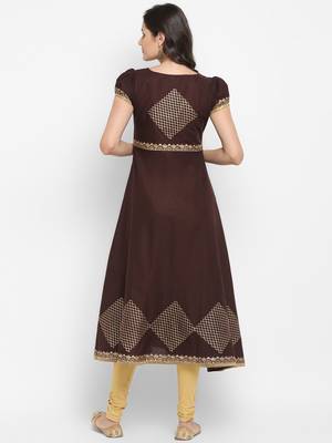  Brown printed cotton kurtis 3