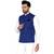 Blue plain cotton nehru-jacket