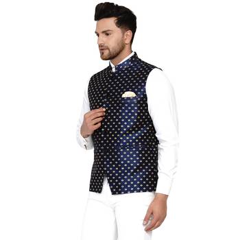 Blue brasso banarasi nehru-jacket 3