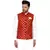 Red brasso banarasi nehru-jacket