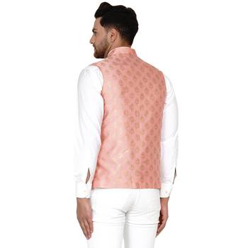 Pink brasso banarasi nehru-jacket 4