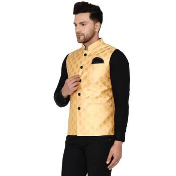Gold brasso banarasi nehru-jacket 3