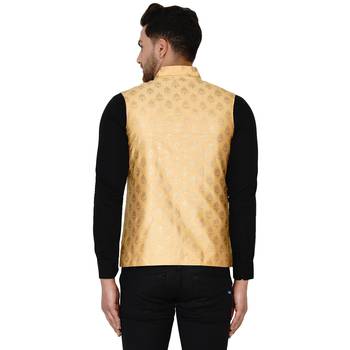 Gold brasso banarasi nehru-jacket 4
