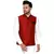 Red plain banarasi nehru-jacket