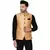 Gold plain banarasi nehru-jacket