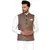 Brown printed cotton nehru-jacket