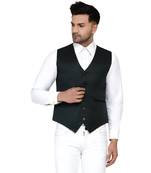 Green plain cotton nehru-jacket