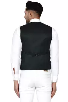 Green plain cotton nehru-jacket