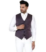 Purple plain cotton nehru-jacket