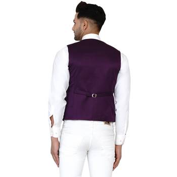 Purple plain cotton nehru-jacket 4