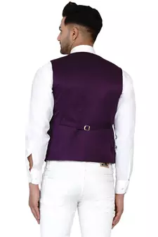 Purple plain cotton nehru-jacket