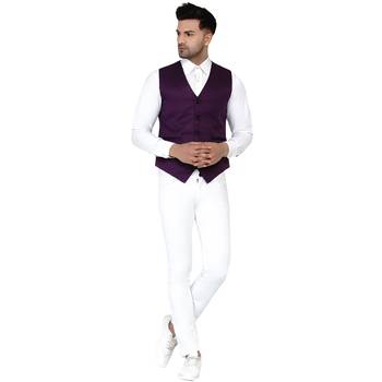 Purple plain cotton nehru-jacket 5