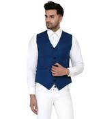 Turquoise plain cotton nehru-jacket