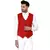 Red plain cotton nehru-jacket