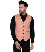 Pink plain cotton nehru-jacket
