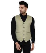Green plain cotton nehru-jacket