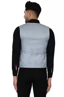 Grey plain cotton nehru-jacket
