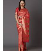 Peach Soft Silk Woven DesignerTraditional Saree
